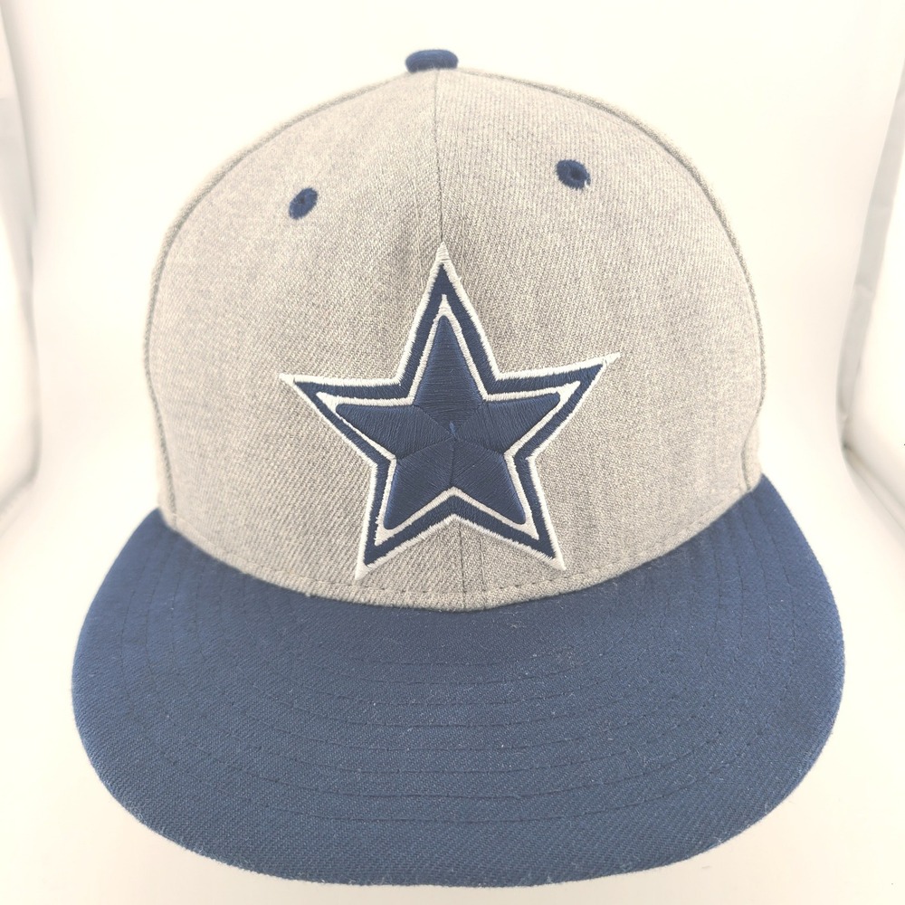 New Era 59FIFTY Dallas Cowboys NFL Cap Mens 7 1/4 Gray Navy Blue Star Fitted Hat